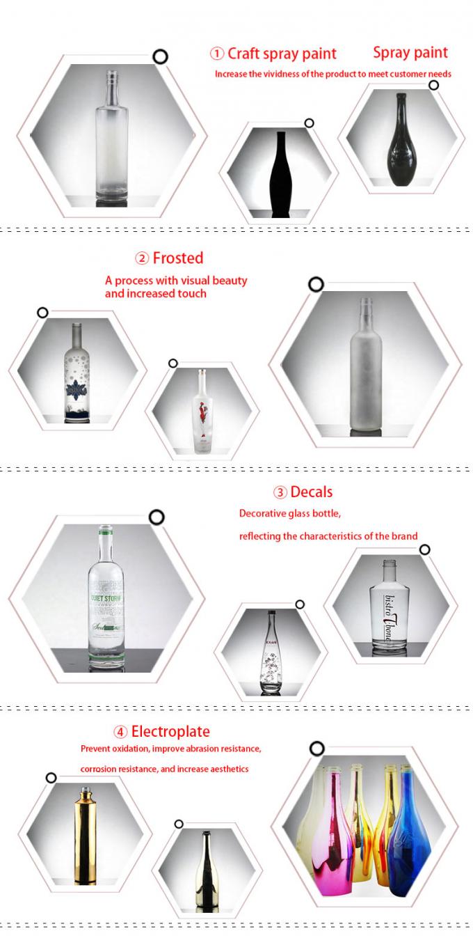 Glass Bottle For Liquor 750ml Capacity Acid Etch Surface Glass Material 7
