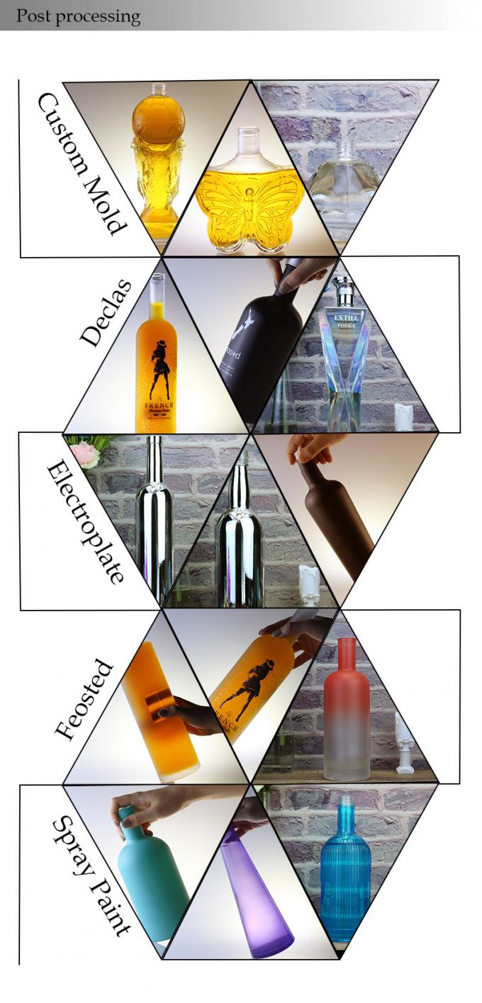 玻璃底座材质伏特加酒玻璃瓶,不同尺寸,适用于酿酒厂 13