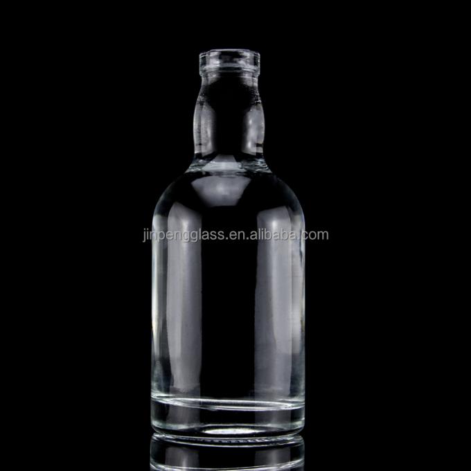 Acid Etch Surface Handling Tequila Glass Bottles with Round Neck and Empty Flint 3