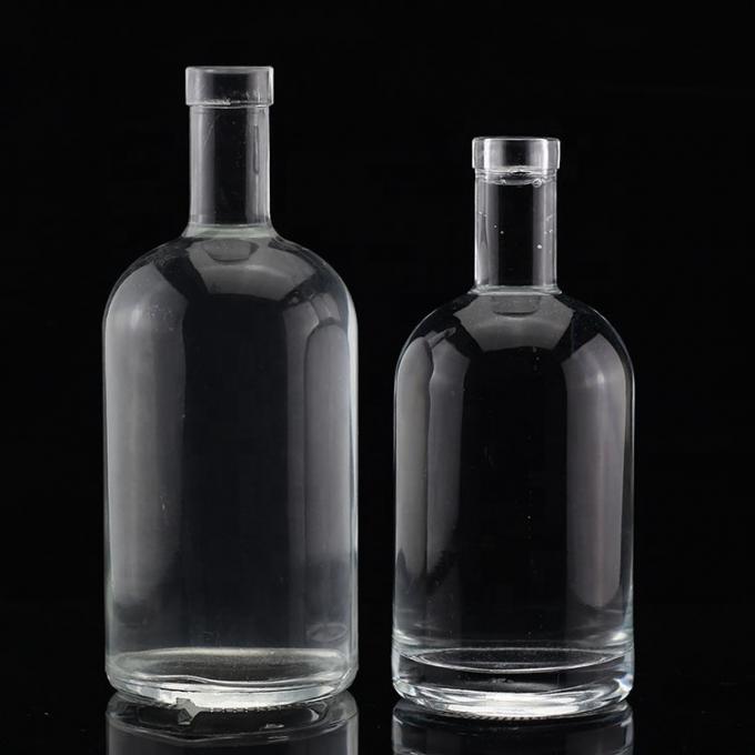 Acid Etch Surface Handling Tequila Glass Bottles with Round Neck and Empty Flint 4