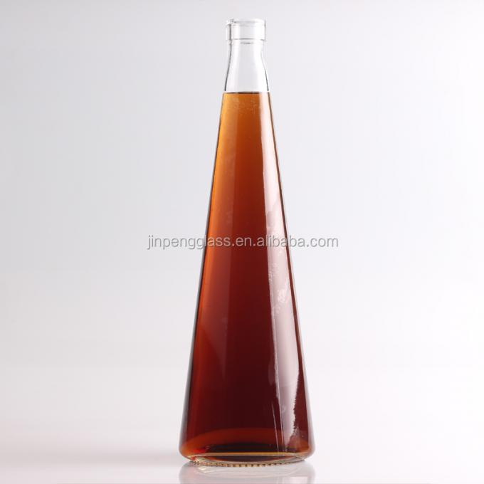 雕刻龙舌兰玻璃瓶,750毫升1升,圆形,软木封口6型