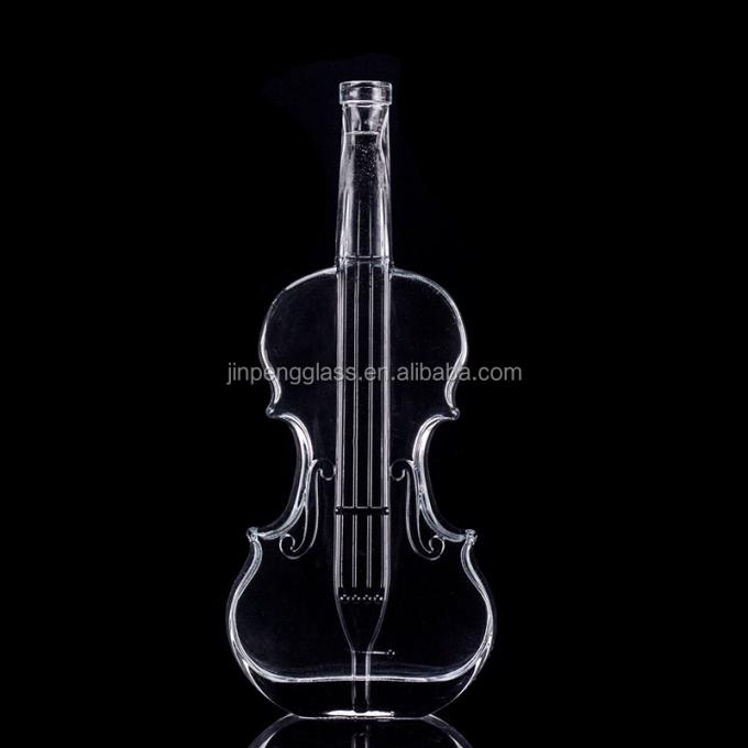 700ml Guitar Shaped Glass Bottles With Cork Cap for Clear or Customized Vodka Whisky 2