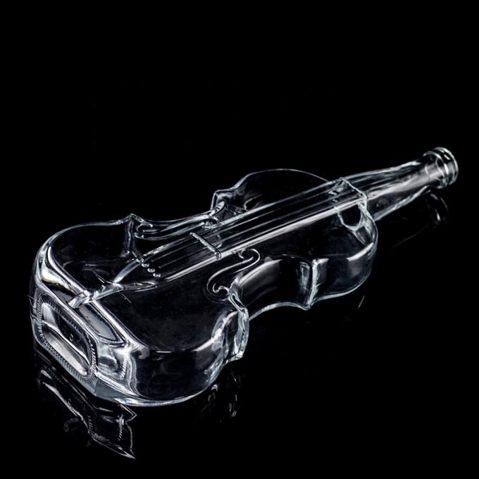 700ml Guitar Shaped Glass Bottles With Cork Cap for Clear or Customized Vodka Whisky 3