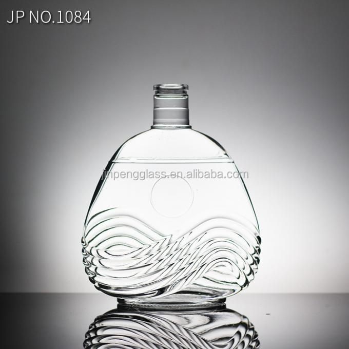 标志印花玻璃瓶伏特加威士忌,带螺旋盖和手榴弹形状 3