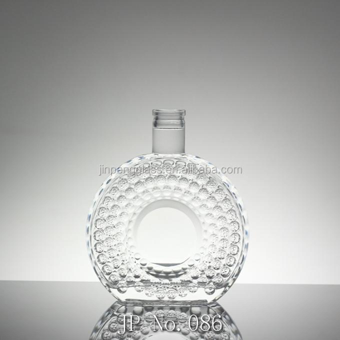 标志印花玻璃瓶伏特加威士忌,带螺旋盖和手榴弹形状 4