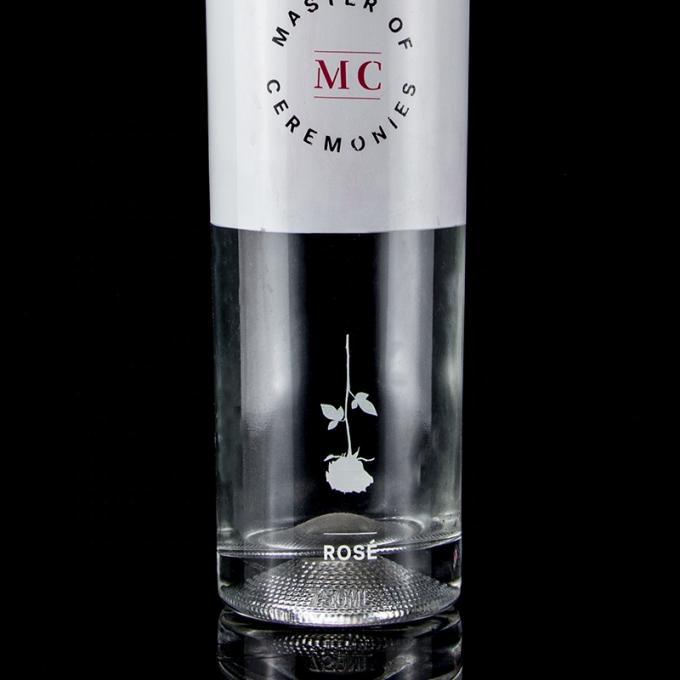 定制瓶 750毫升白色喷漆威士忌伏特加 空玻璃瓶带软木塞