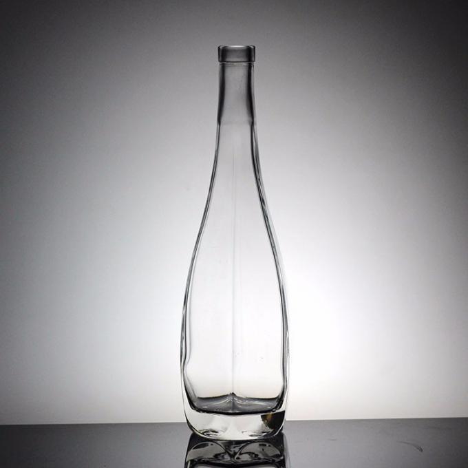Clear Glass Tall Thin Beverage Bottle for Long Neck White Spirit and Fruit Wine 4
