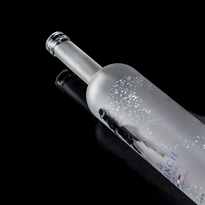 玻璃 750毫升 500毫升 贴花打印伏特加瓶,带磨砂设计和基材 5