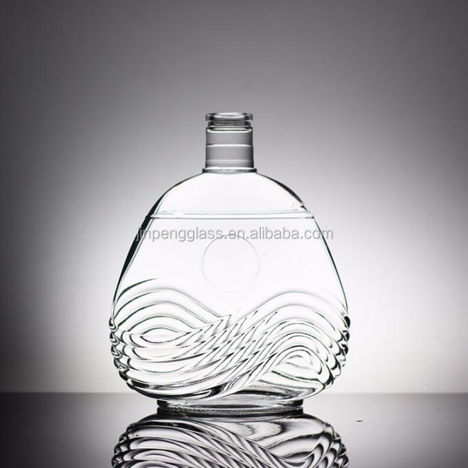 Popular Design Super Flint 700ml伏特加玻璃瓶,带软木塞和透明玻璃 6