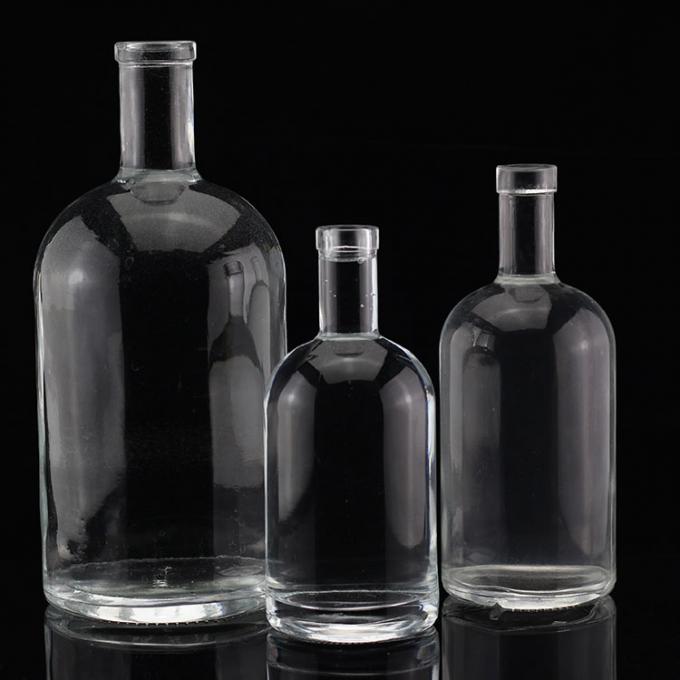 玻璃底座材质伏特加酒玻璃瓶,不同尺寸,适用于酿酒厂 1