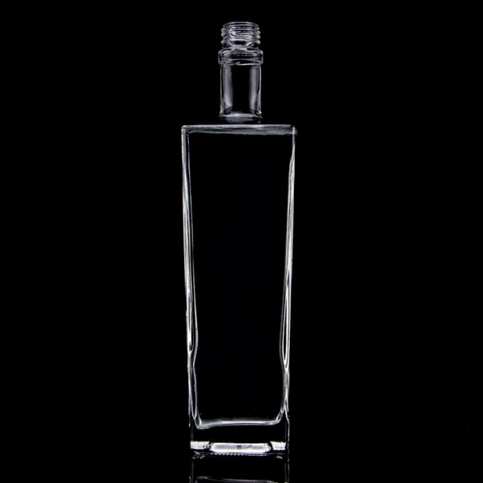 Clear or Customized Glass Bottle 250ml 500ml 700ml 750ml Square Glass Liquor Bottle 5