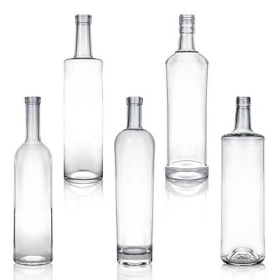 Clear or Customized Cork Cap 700ml 750ml Round Glass Bottle for in Yuncheng Valiant