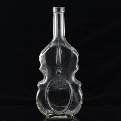 700ml Guitar Shaped Glass Bottles With Cork Cap for Clear or Customized Vodka Whisky