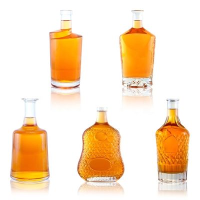 2023 Clear Bottle Glass Beverage Bottles with Frosted Base Material Customized Logo