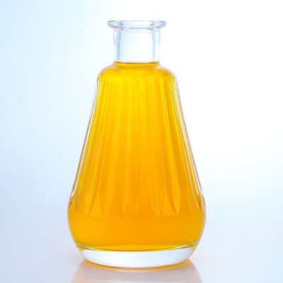 Round Glass Bottle with Cork Cap and Customized Logo for Rum Vodka Whisky Tequila Gin