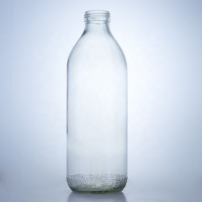 Clear 1020ml Glass Bottles with Screw Cap and Unique Shape