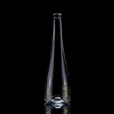 Cone Shape Screen Printing Vodka Whisky Liquor Glass Bottle 750ml with Super Flint Glass