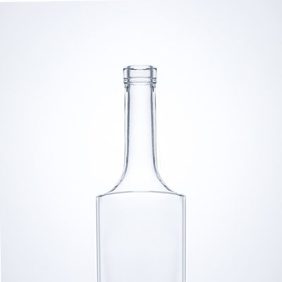 Unique Glass Collar Material Long Neck Spirit Bottle for Whisky Vodka Tequila Gin Rum