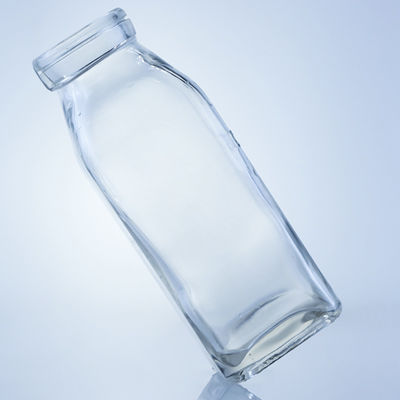 Clear or Customized 280ml 350ml 500ml Square Glass Juice Bottle with Customized Logo