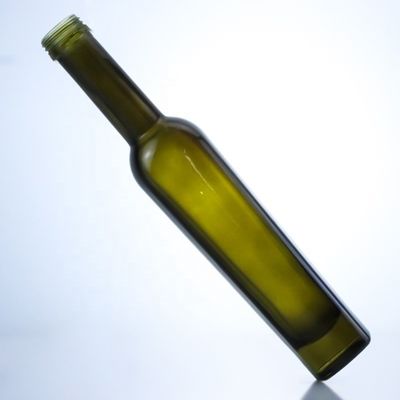 375ml Dark Green Olive Oil Glass Bottles Acid Etch Surface Handling and Tall Colored