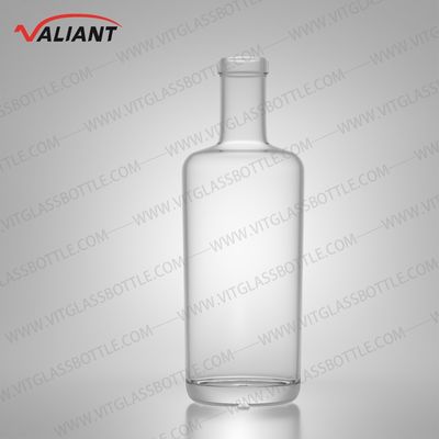 Beer Gin Rum High Flint Glass Bottle Customized Screen Printing with Cork Top