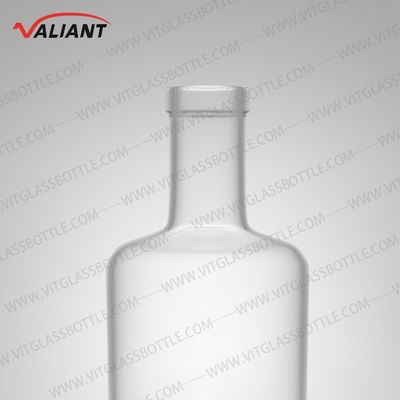 Beer Gin Rum High Flint Glass Bottle Customized Screen Printing with Cork Top