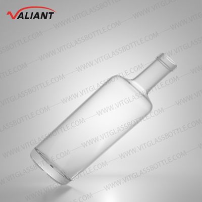 Beer Gin Rum High Flint Glass Bottle Customized Screen Printing with Cork Top