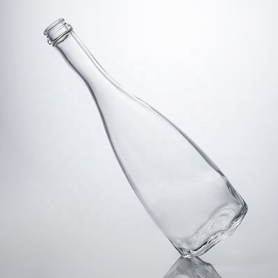 Custom Logo Unique Floral Bottom Super Flint Long Neck 750ml Glass Bottle for Gin Cork