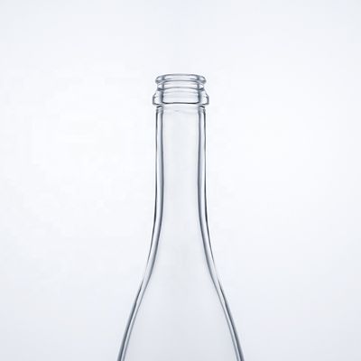 Custom Logo Unique Floral Bottom Super Flint Long Neck 750ml Glass Bottle for Gin Cork