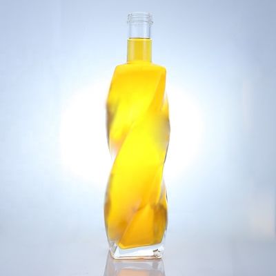 Customized Logo Special Shaped Glass Bottle Spirits 700ml 750ml With Screw Cap
