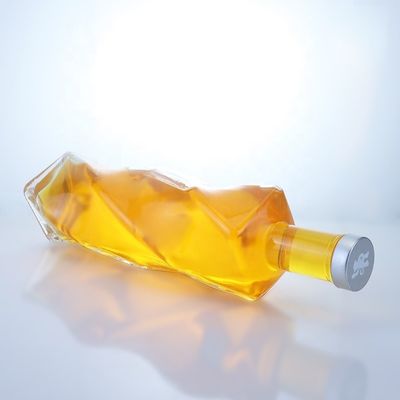 Customized Logo Special Shaped Glass Bottle Spirits 700ml 750ml With Screw Cap