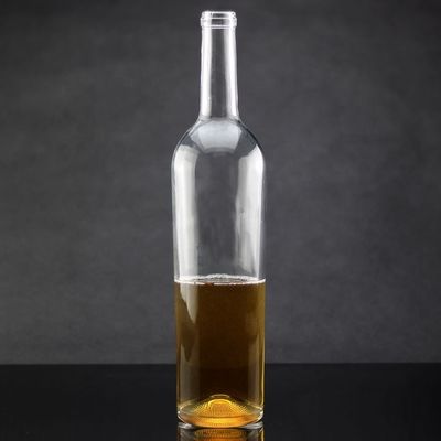 Glass Collar Olive Oil Packaging Bottles with Polygonal Design and Cork Cap Closure