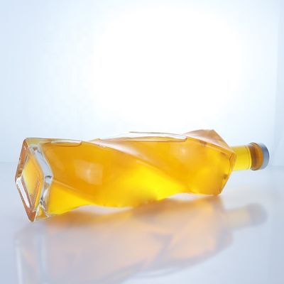 Customized Logo Special Shaped Glass Bottle Spirits 700ml 750ml With Screw Cap