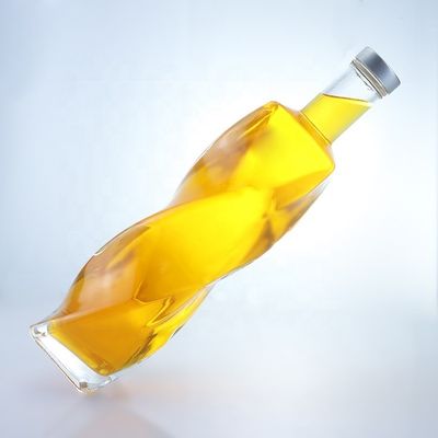 Customized Logo Special Shaped Glass Bottle Spirits 700ml 750ml With Screw Cap