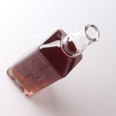 Collar Material Glass 500ml 700ml Embossed Transparent Bottle for Whisky Rum Gin Brandy