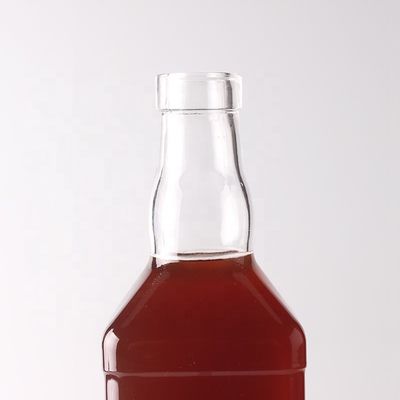 Collar Material Glass 500ml 700ml Embossed Transparent Bottle for Whisky Rum Gin Brandy