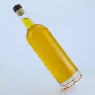 Clear or Customized Glass Bottle Unique 700ml 750ml for Whiskey Tequila Brandy Rum Gin
