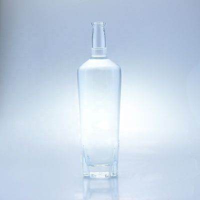 Glass Collar Glass Bottle For Alcoholic Beverages 750 ml with Cork Sealing Flint Empty