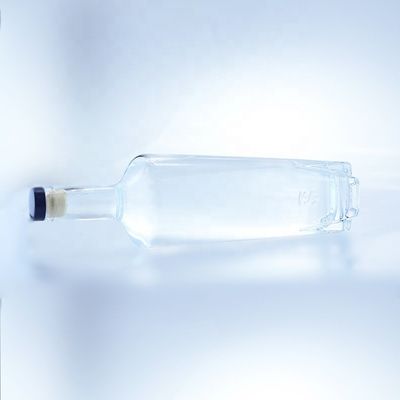 Glass Collar Glass Bottle For Alcoholic Beverages 750 ml with Cork Sealing Flint Empty