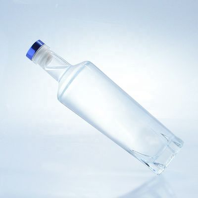 Glass Collar Glass Bottle For Alcoholic Beverages 750 ml with Cork Sealing Flint Empty