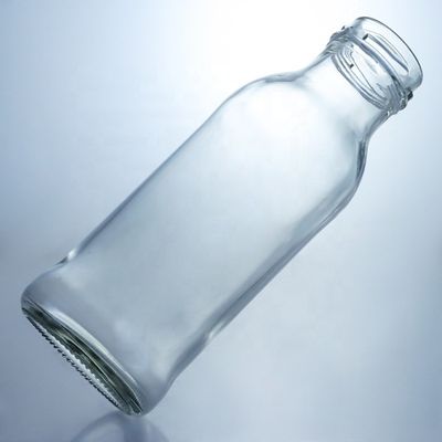 Clear Glass Beverage Bottle Popular 100ml260ml 500ml 1000ml Round Bottle with Screw Cap