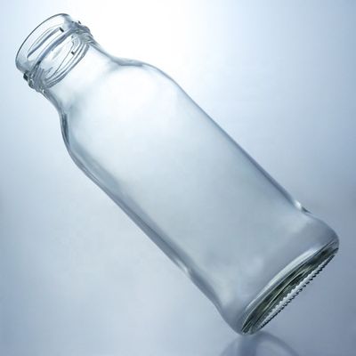 Clear Glass Beverage Bottle Popular 100ml260ml 500ml 1000ml Round Bottle with Screw Cap