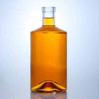 Avialable Clear Oval Shape Flask Wine Bottle 500ml 700ml 750ml With Corks for Beverage