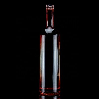 Coating Red Color 750ml Tequila Glass Bottle with Unique Design and Cork