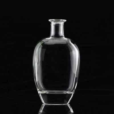 Acid Etch Surface Handling Tequila Glass Bottles with Round Neck and Empty Flint