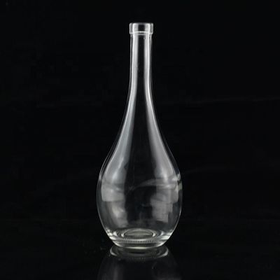 Acid Etch Surface Handling Tequila Glass Bottles with Round Neck and Empty Flint