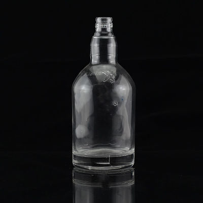 Acid Etch Surface Handling Tequila Glass Bottles with Round Neck and Empty Flint