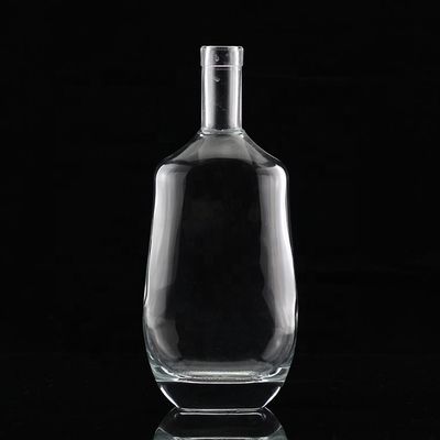 Acid Etch Surface Handling Tequila Glass Bottles with Round Neck and Empty Flint