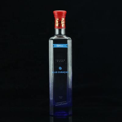 SCREW CAP Sealing Type Flat Shoulder Glass Bottle for class Mexican Tequila Liquor Wine