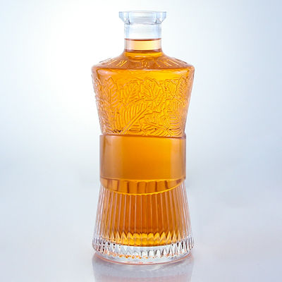 Cap Type Cork 750ml 1000ml Clear Glass Bottle for Gin Rum Vodka Whisky Customized